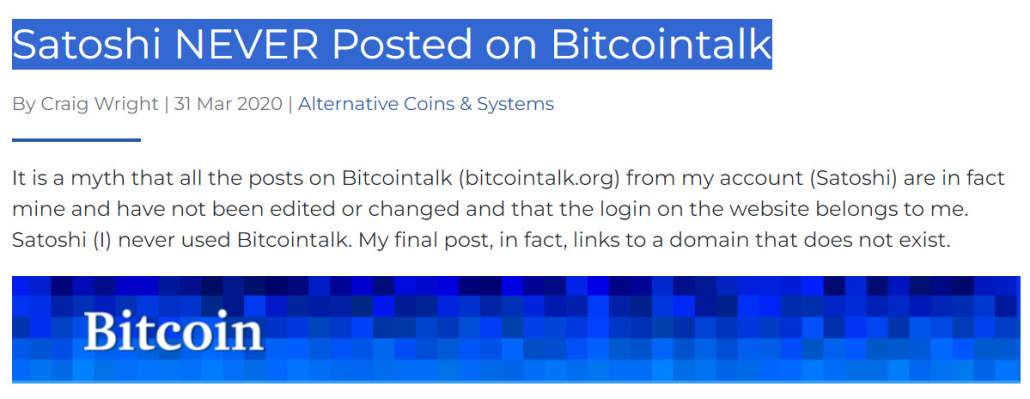 Satoshi NEVER Posted on Bitcointalk